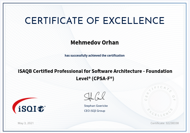 Orhan Mehmedov - iSAQB Software Architect